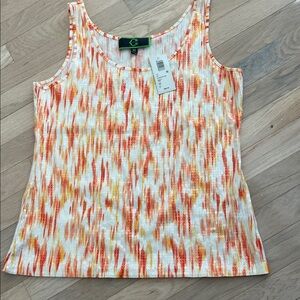 Wander Orange and Yellow Patterned Tank Top